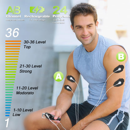 Dual Channel TENS EMS Unit for Pain Relief