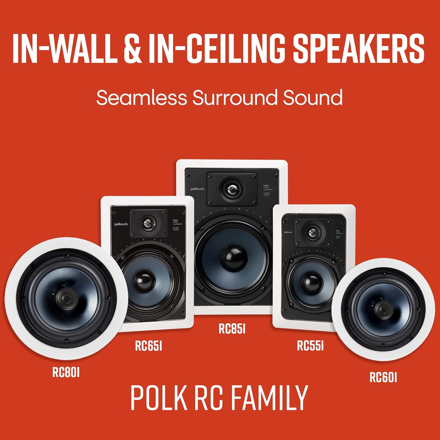 Polk Audio RC80i In Ceiling Speakers with Immersive Sound