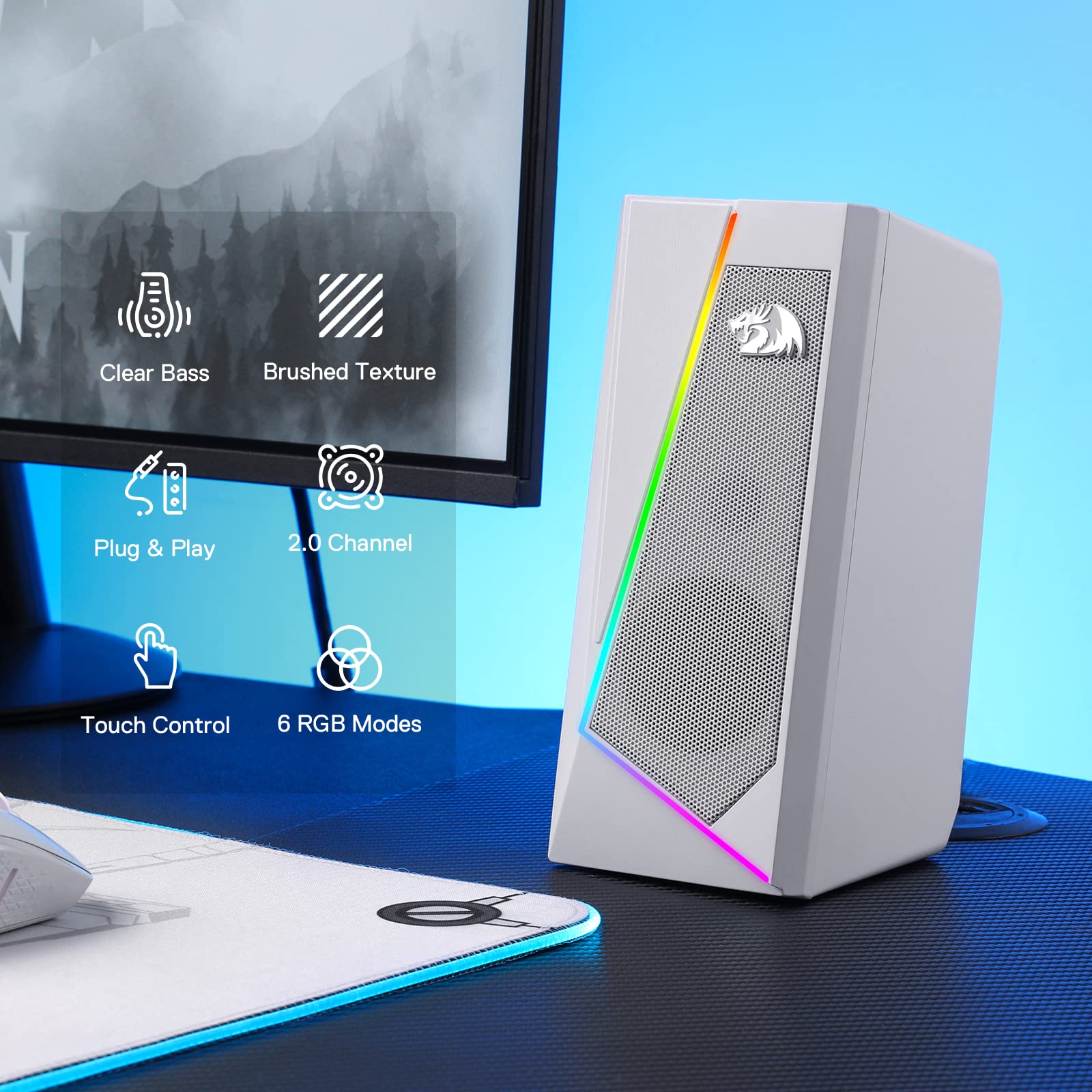 Redragon GS520 RGB Desktop Speakers with Enhanced Sound