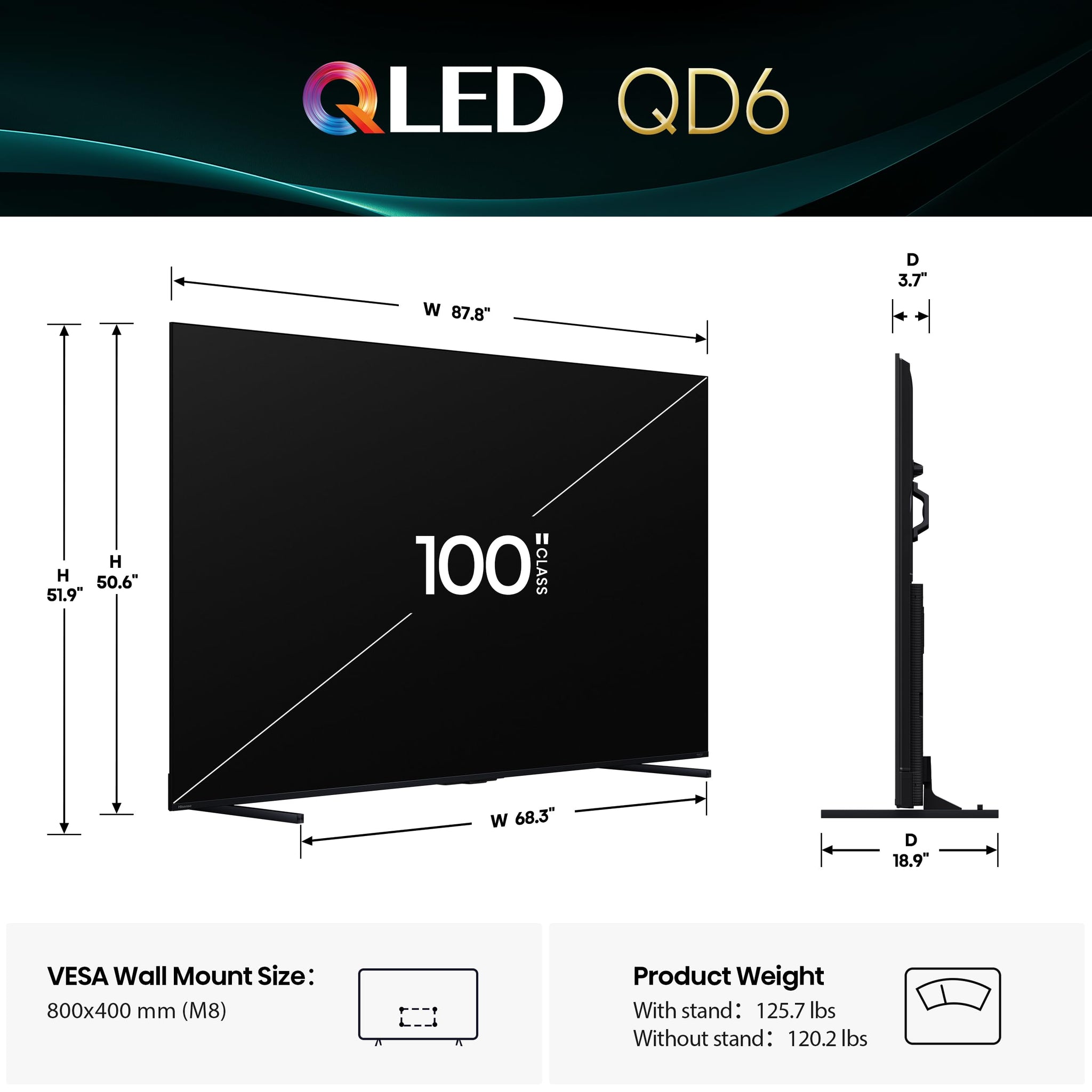 Hisense 55 Inch QLED 4K Smart TV with Dolby Vision