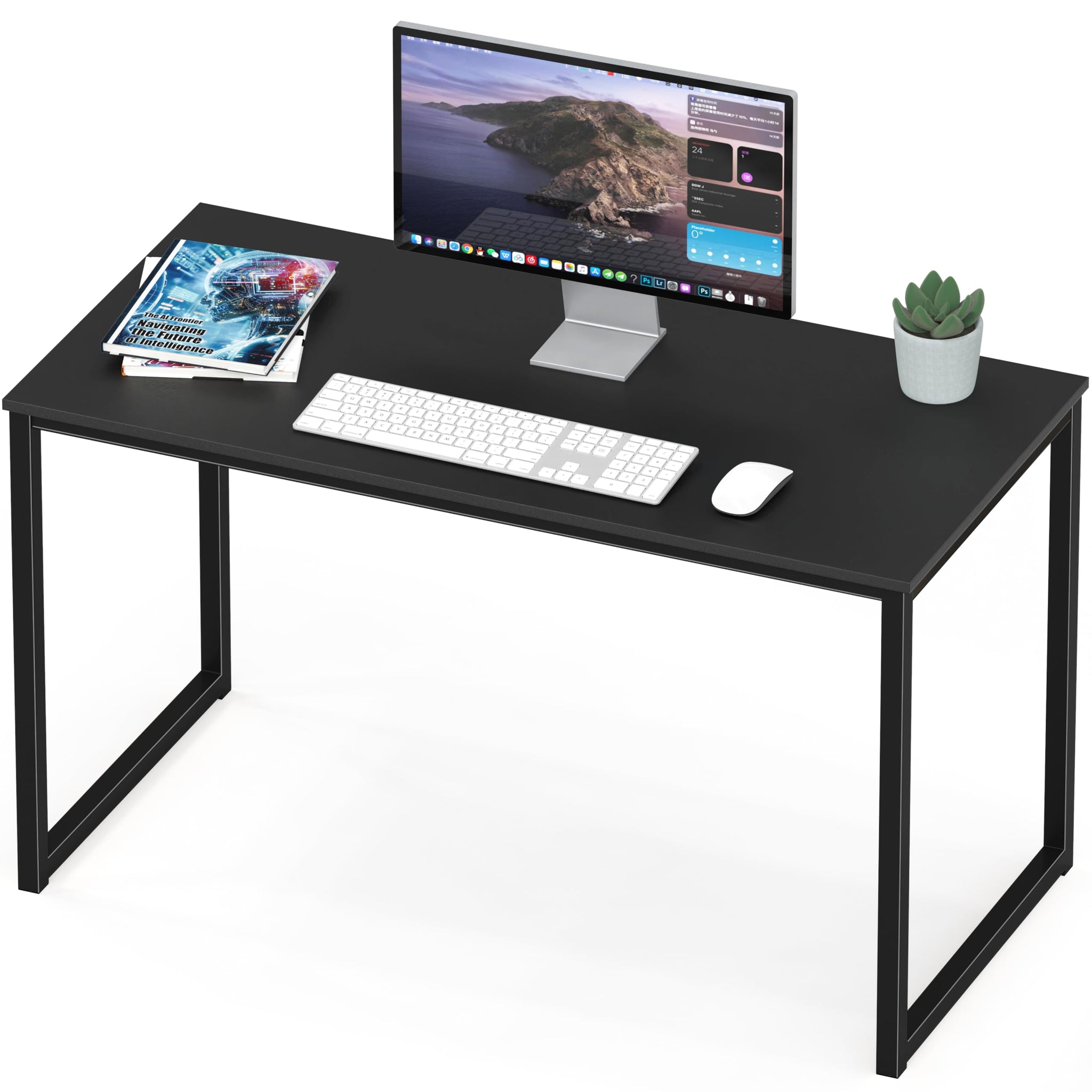 SHW 48 Inch Black Home Office Computer Desk