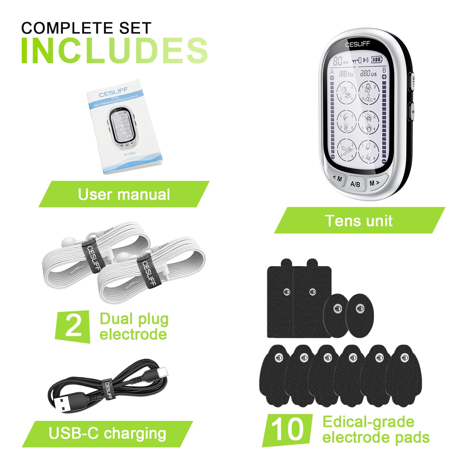 Dual Channel TENS EMS Unit for Pain Relief