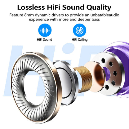Kurdene True Wireless Earbuds Bluetooth 5.3 Lightweight Bass