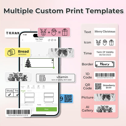 Nelko P21 Bluetooth Label Maker With Tape Wireless Printer