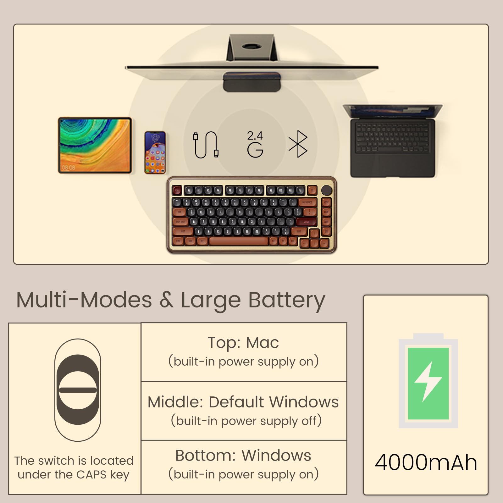 Akko MU02 Mechanical Keyboard with Walnut Case and RGB