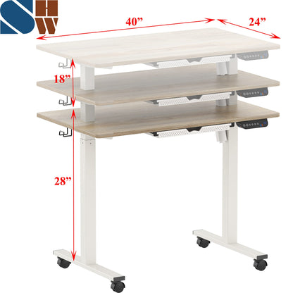 40 Inch Electric Height Adjustable Sit to Stand Desk