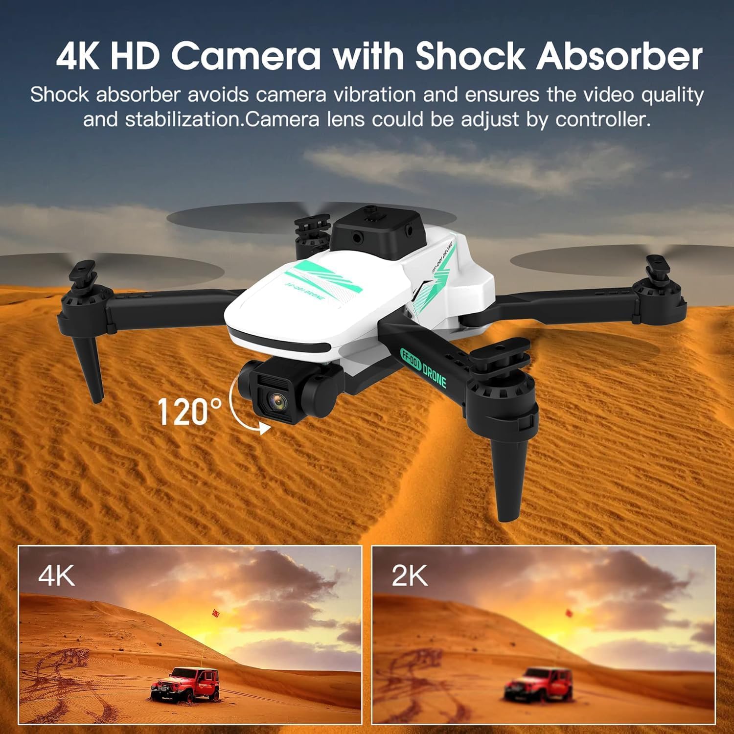 4K Foldable Drone with Camera and 40 Minutes Flight Time