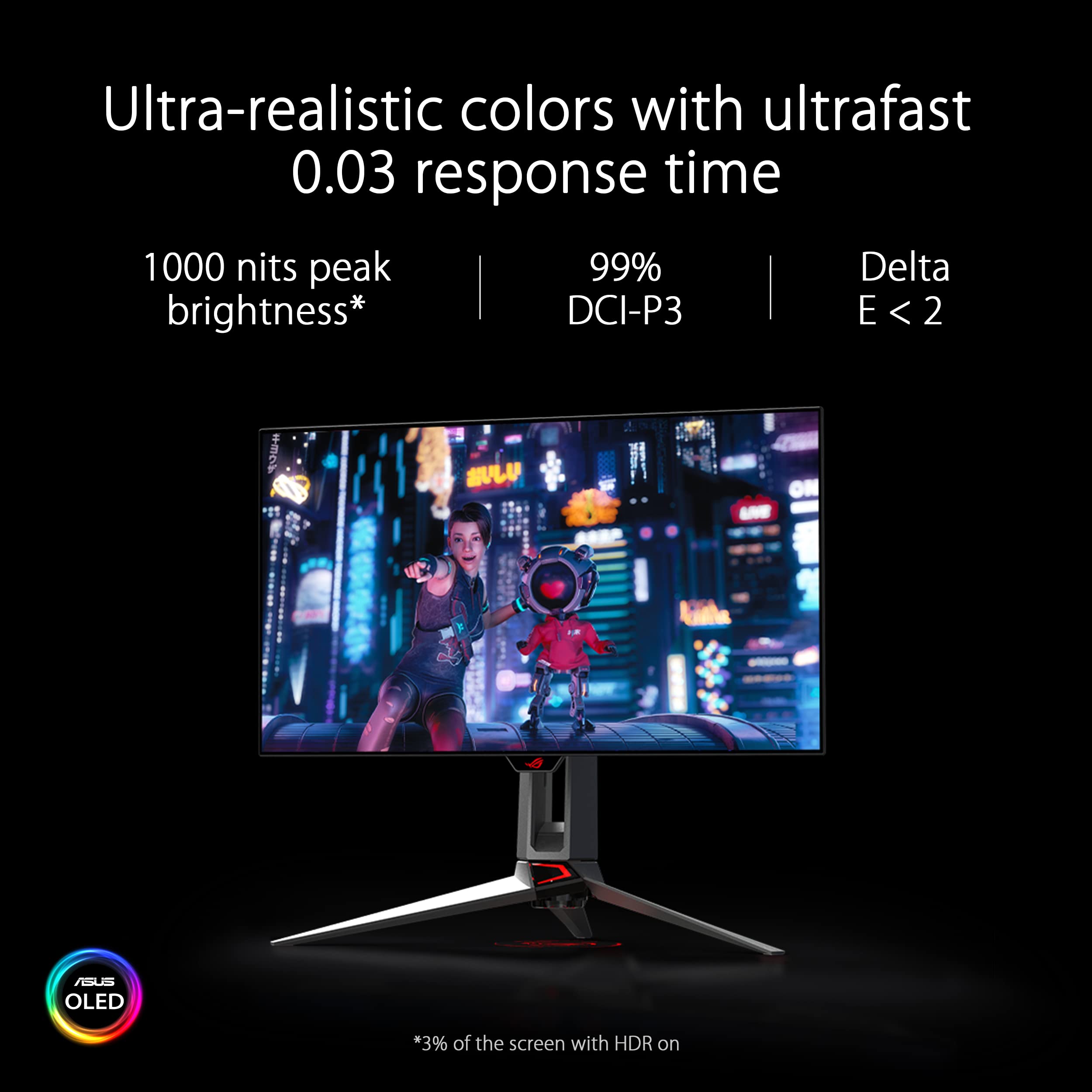 ASUS ROG Strix 27 Inch 1440P OLED Gaming Monitor