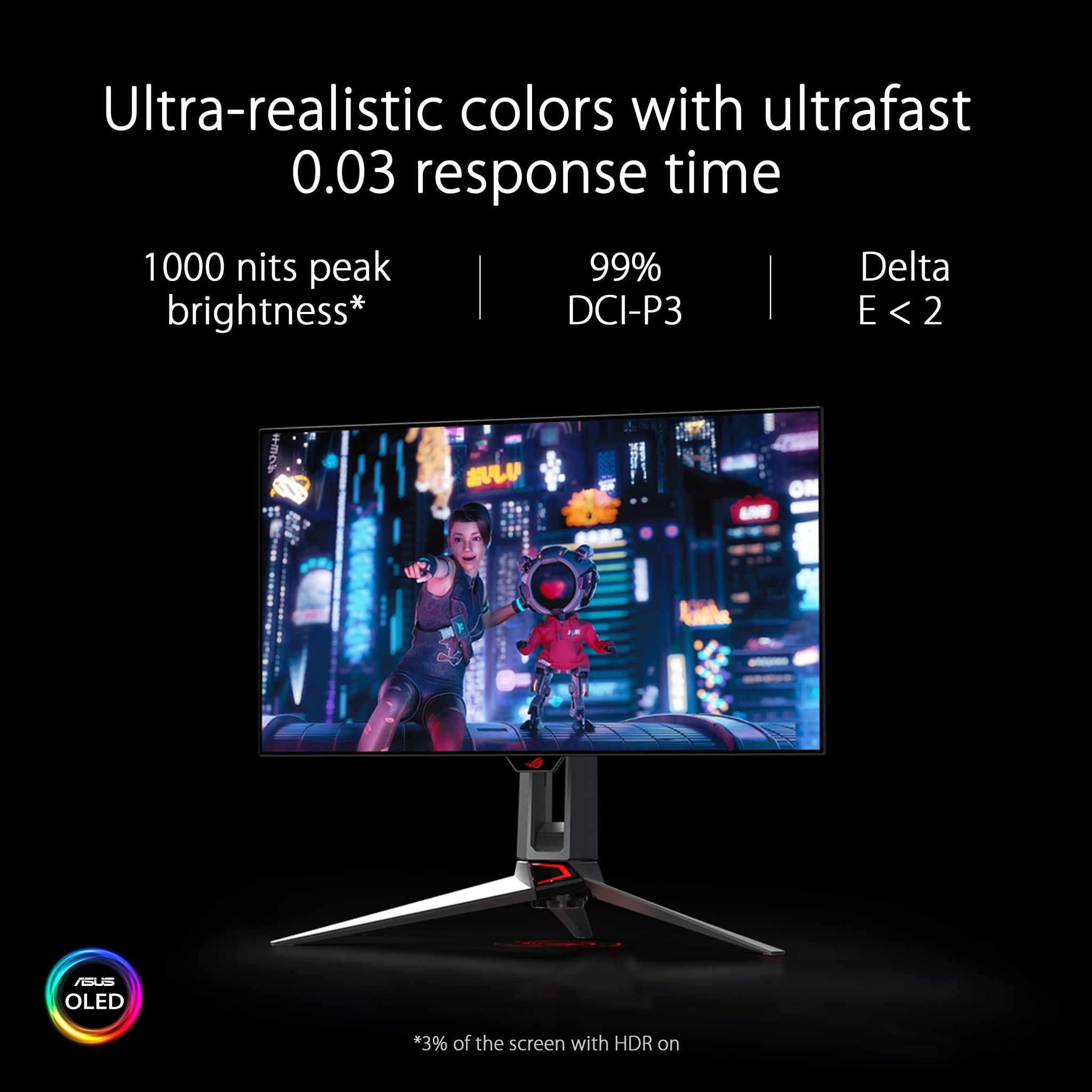 ASUS ROG Strix 27 Inch 1440P OLED Gaming Monitor