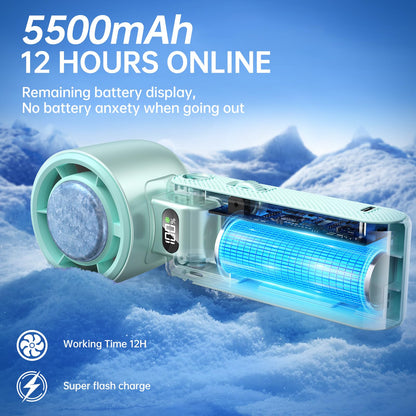Handheld Portable Fan Ice Cooler 20000 RPM Turbo Purple