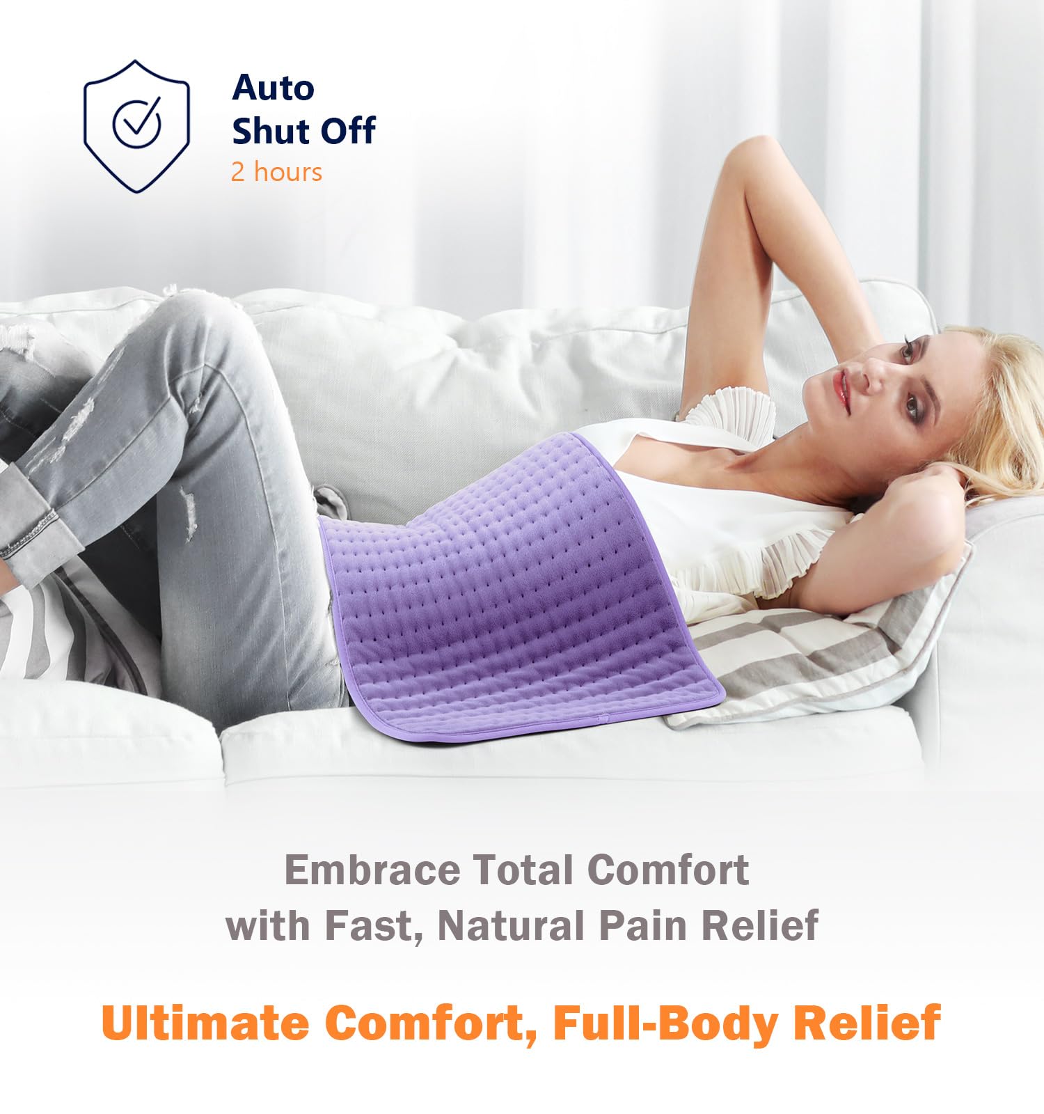 Electric Heating Pad for Back Pain Relief with Auto Off