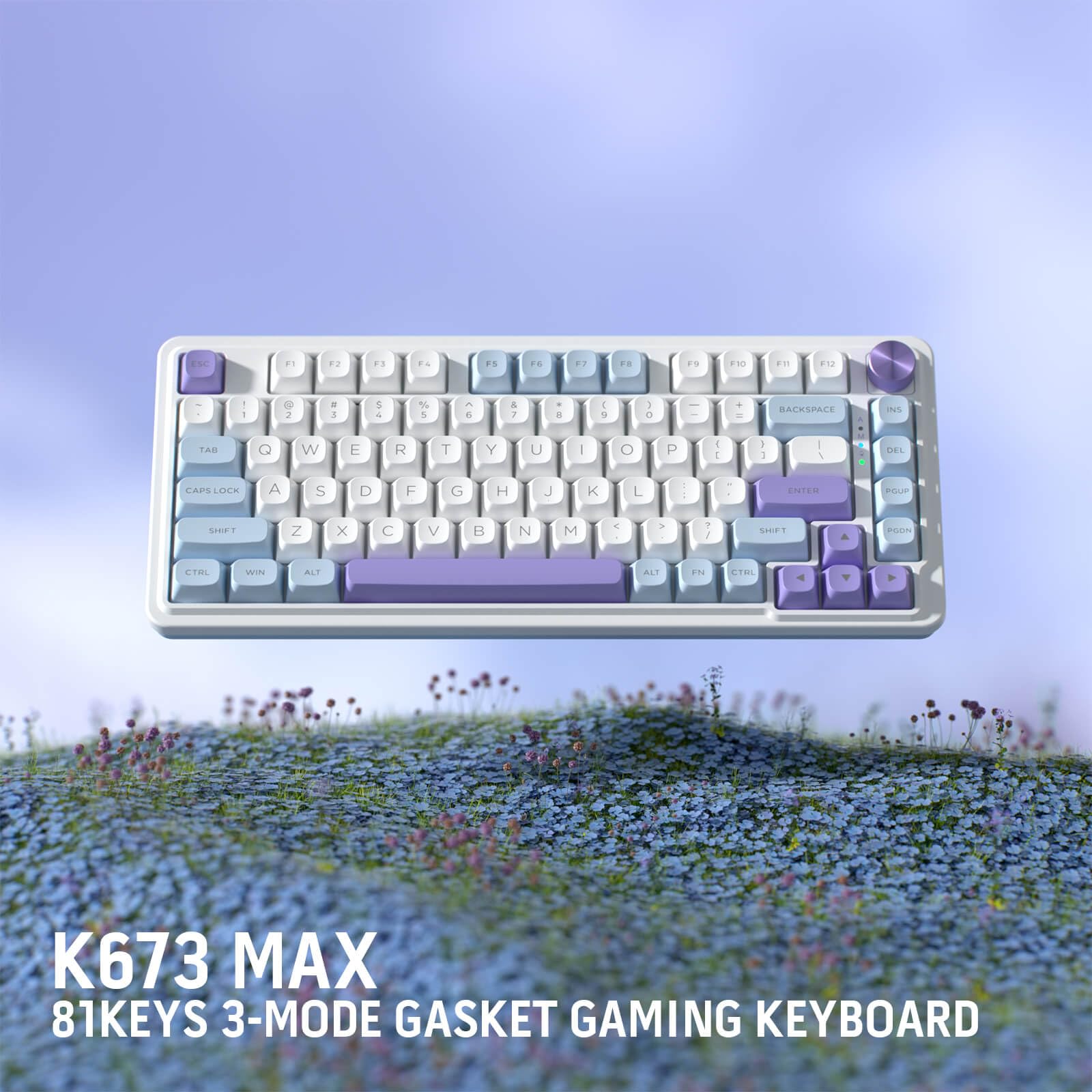 Redragon K673 Pro Wireless RGB Gaming Keyboard with Custom Knob