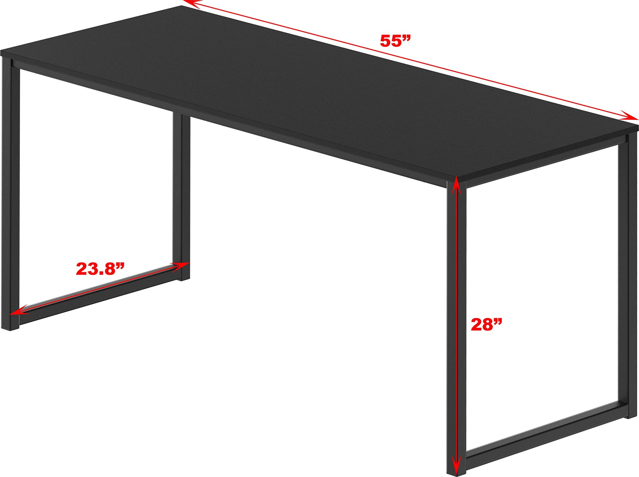 SHW 48 Inch Black Home Office Computer Desk