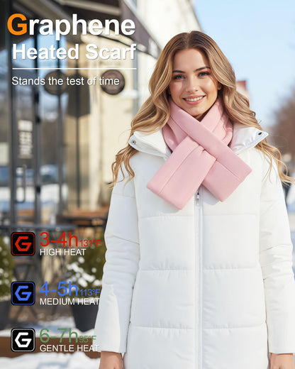 Wulcea Graphene Heated Scarf For Women 6000mAh Fast Charge