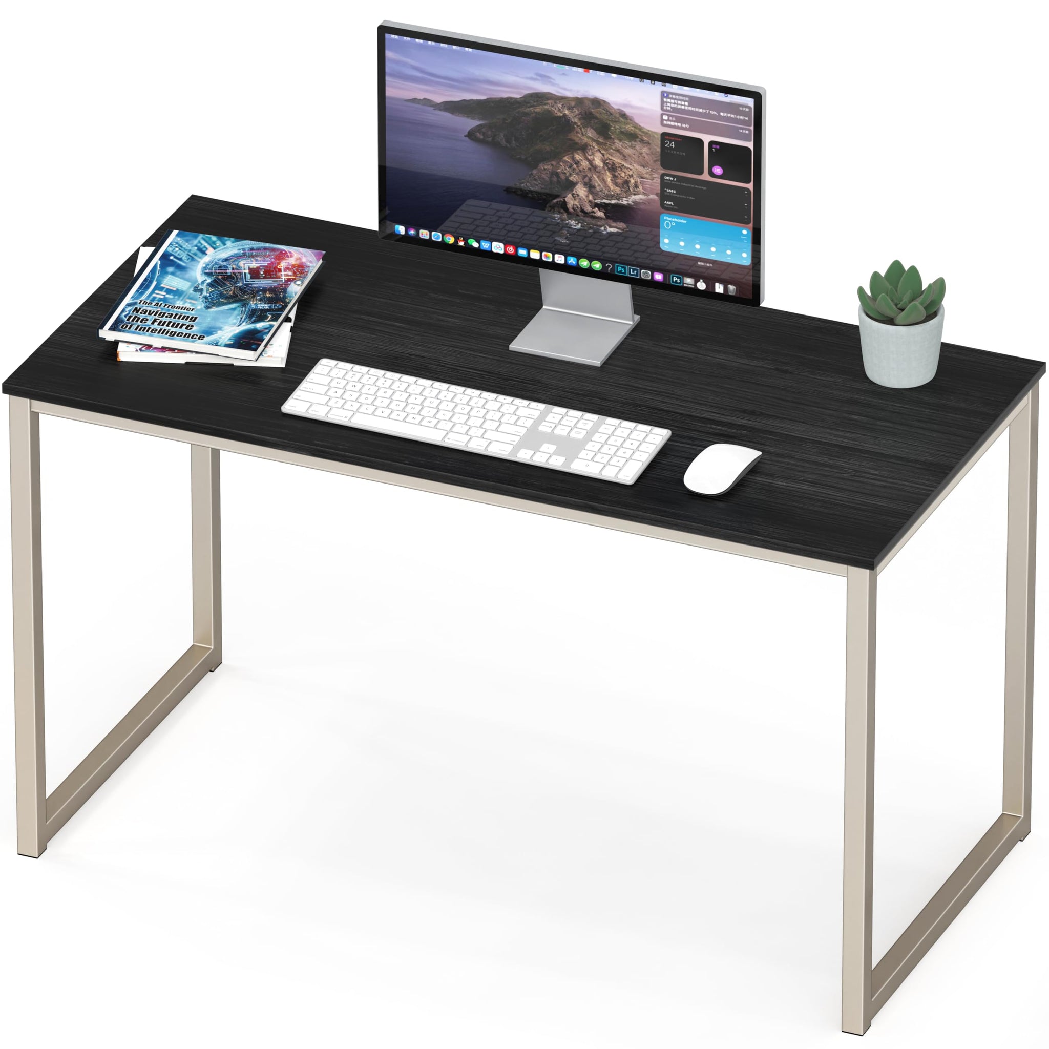SHW 48 Inch Black Home Office Computer Desk