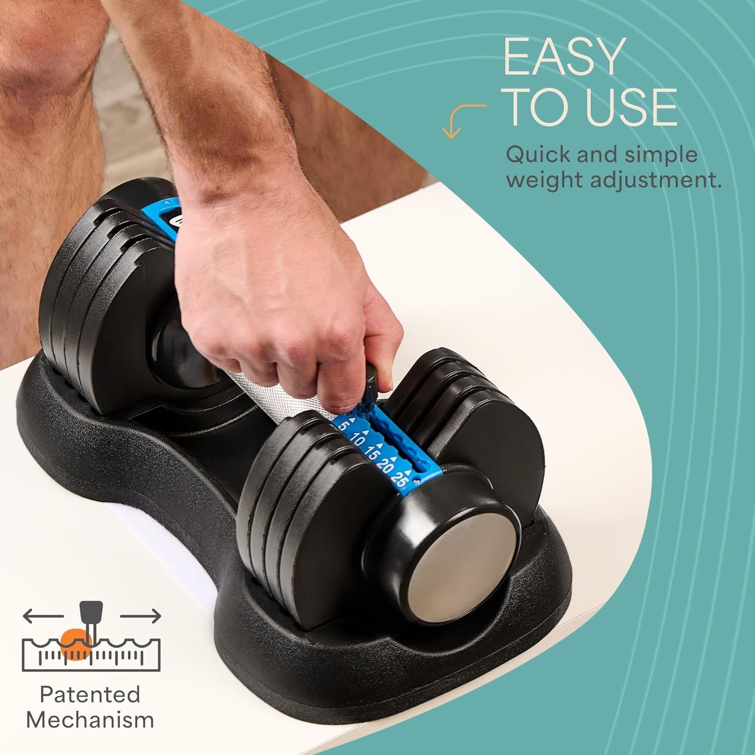 Adjustable Dumbbells Set with Rack for Home Gym
