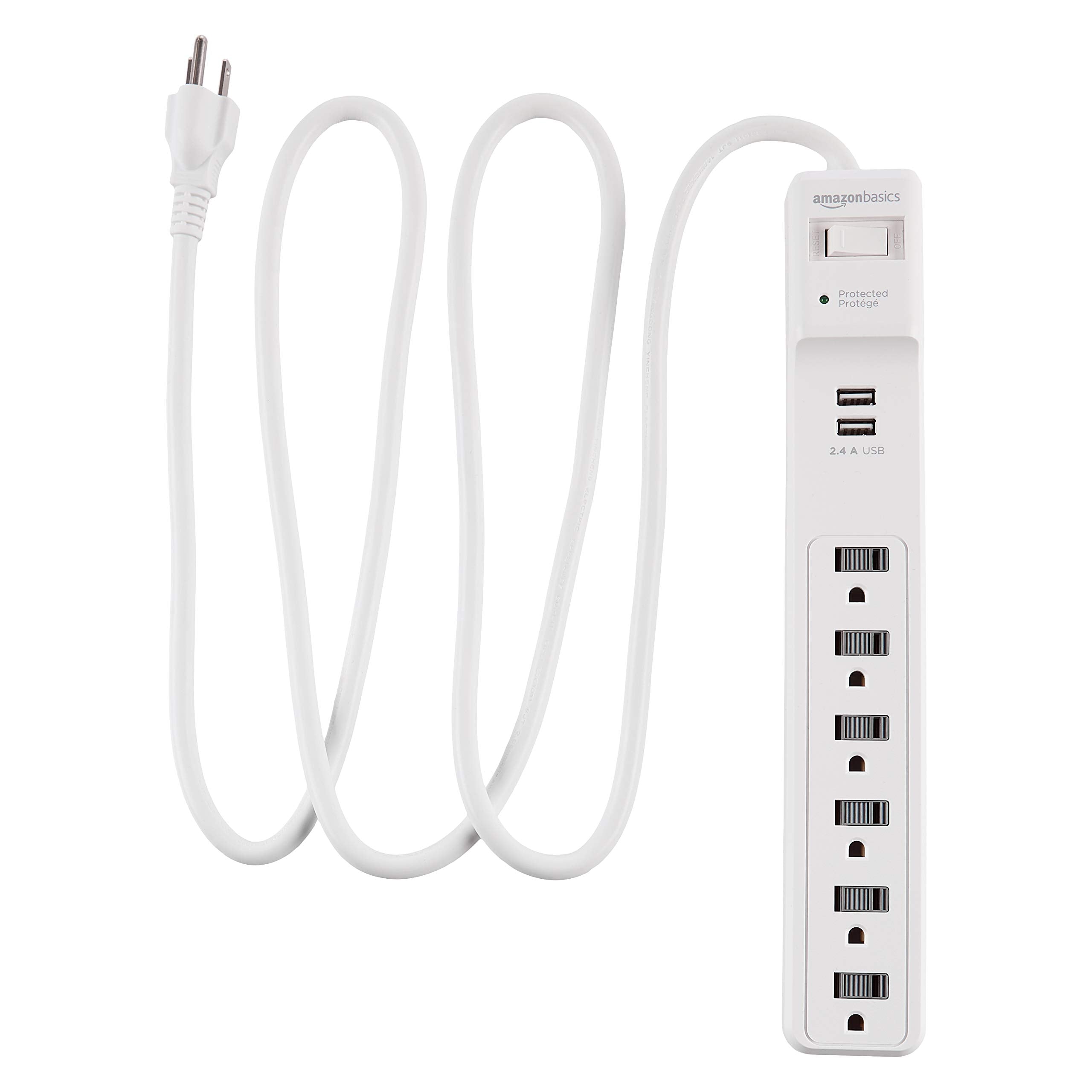 Amazon Basics Surge Protector Power Strip With USB Ports
