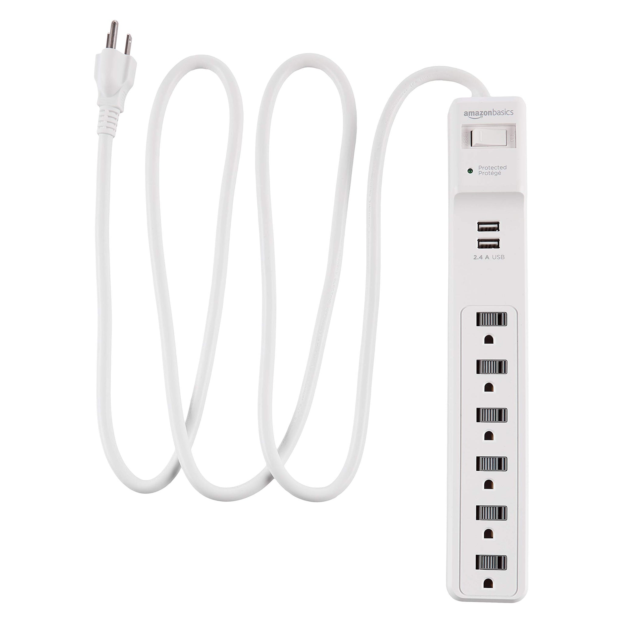 Amazon Basics Surge Protector Power Strip With USB Ports
