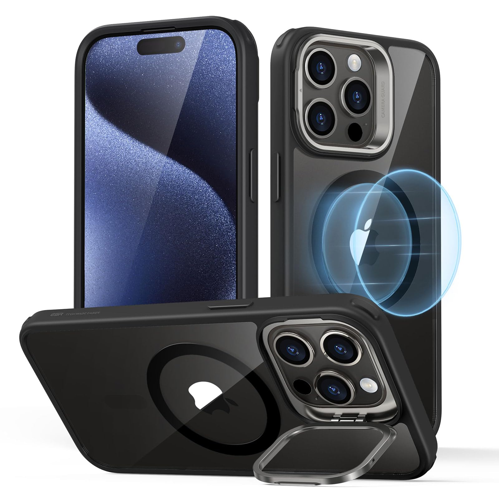 Military-Grade iPhone 16 Pro Max Case with Built-in Stand