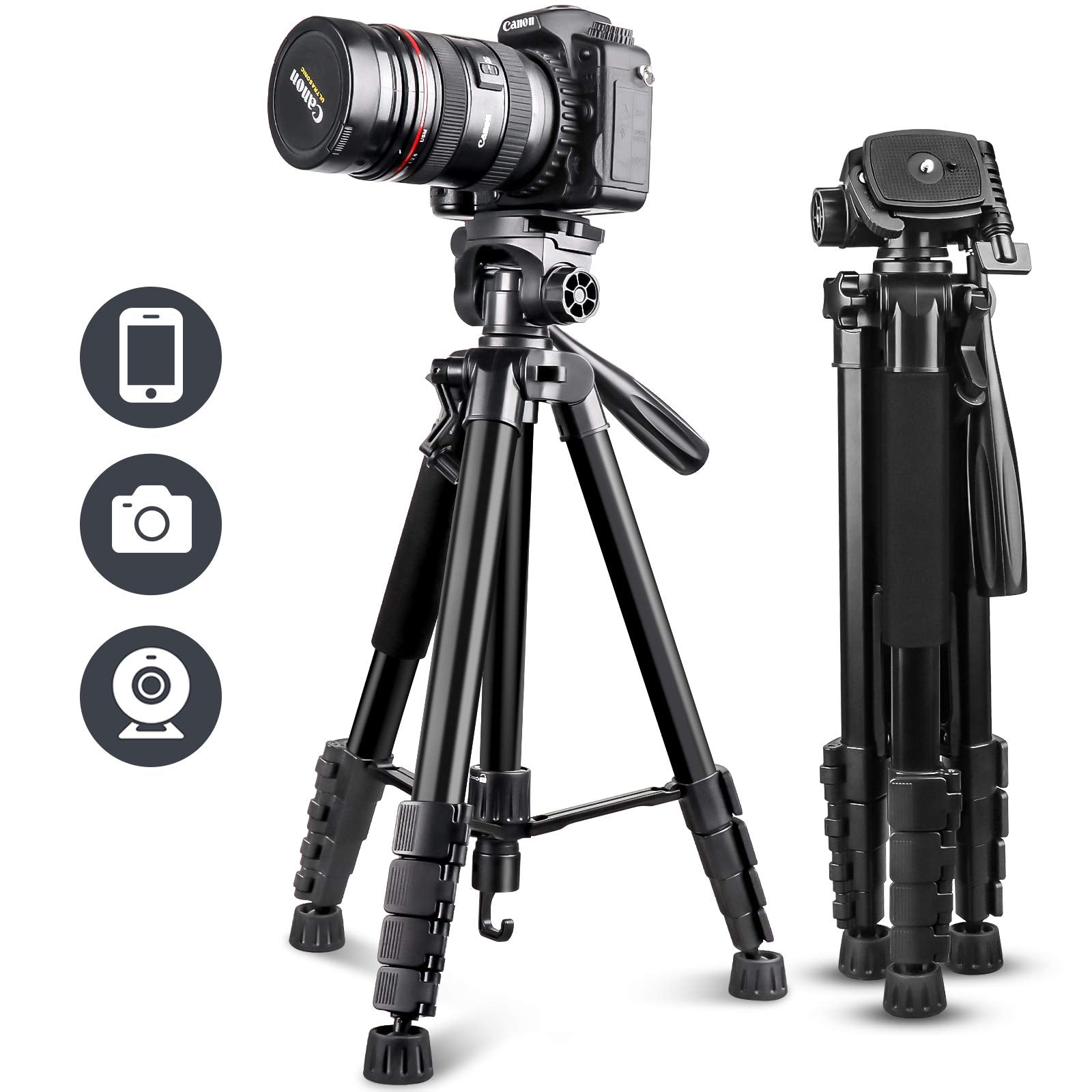 UBeesize 74 Inch Heavy Duty Tripod With Phone Holder