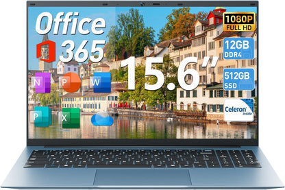 Naclud 15.6 Inch Laptop Celeron N4000 Win11 4GB 128GB Gray