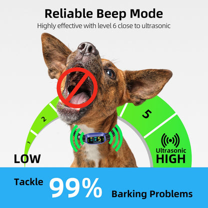 Rechargeable Dog Bark Collar with Adjustable Sensitivity Levels