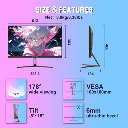 Sansui 24 Inch Eye Care Monitor With HDMI And VGA Ports