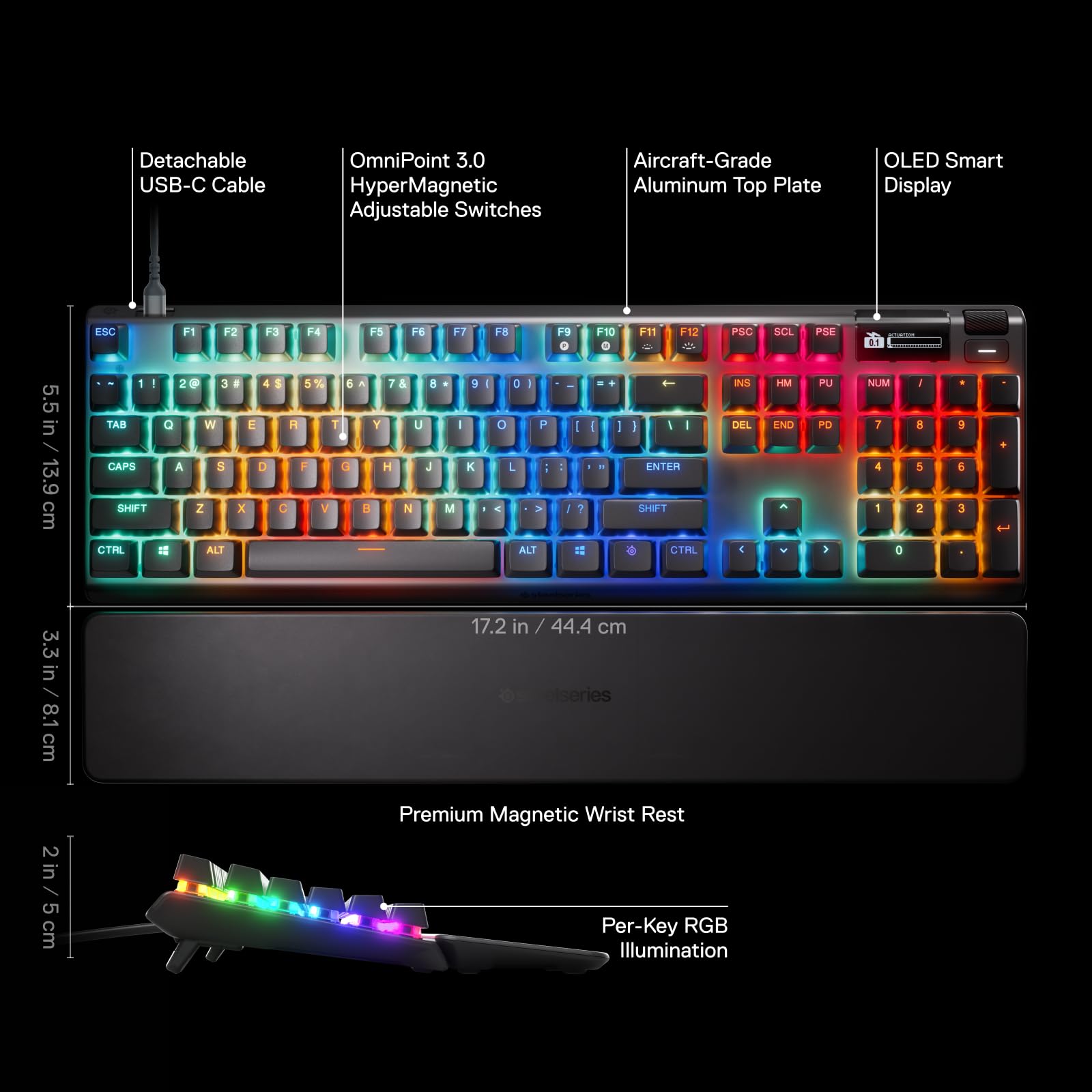 SteelSeries Apex Pro TKL White Keyboard with Adjustable Actuation