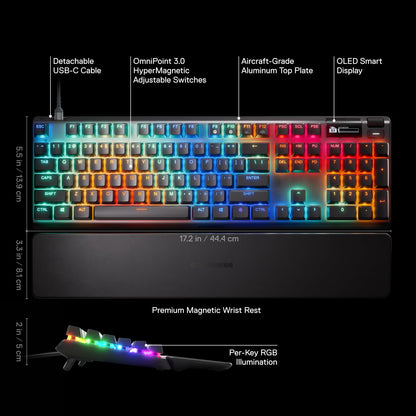 SteelSeries Apex Pro TKL White Keyboard with Adjustable Actuation