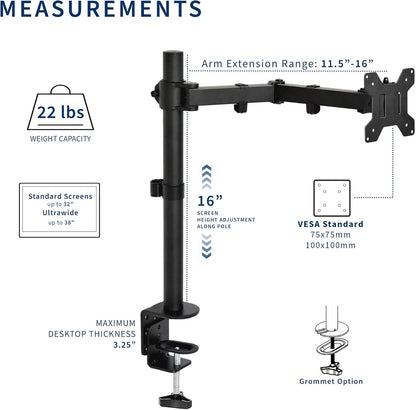 VIVO Ultrawide Monitor Arm Desk Mount 13 Through 38 Inch