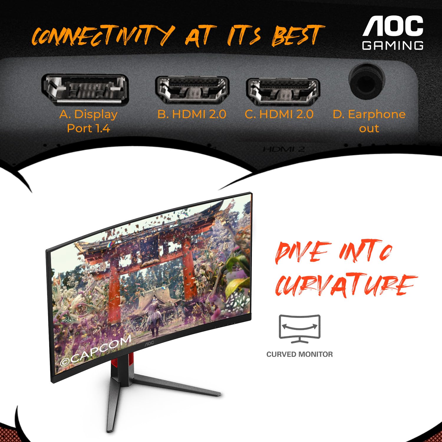 AOC 27 Inch Curved Gaming Monitor with 240Hz Refresh Rate