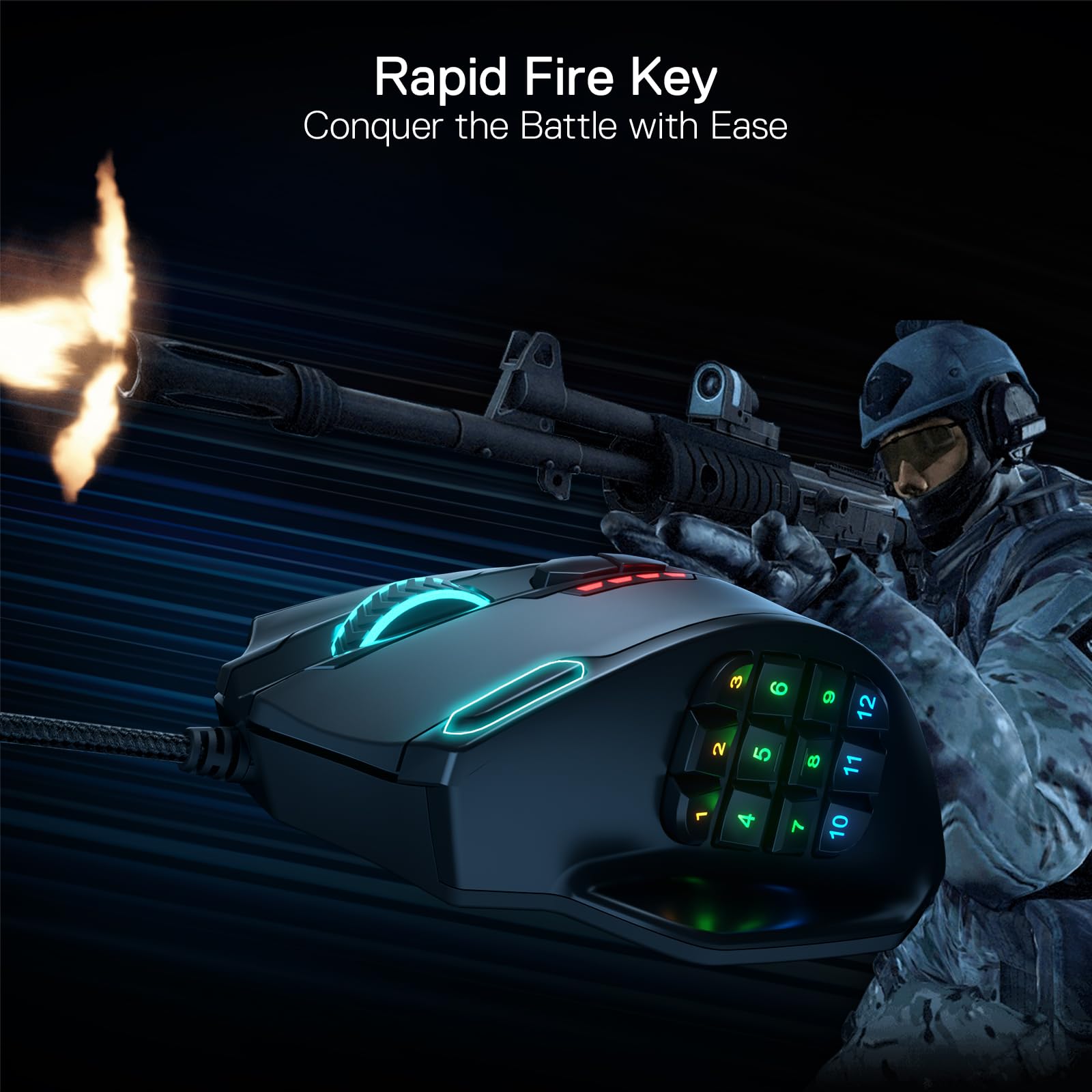Redragon M908 RGB Gaming Mouse with 12 Programmable Buttons