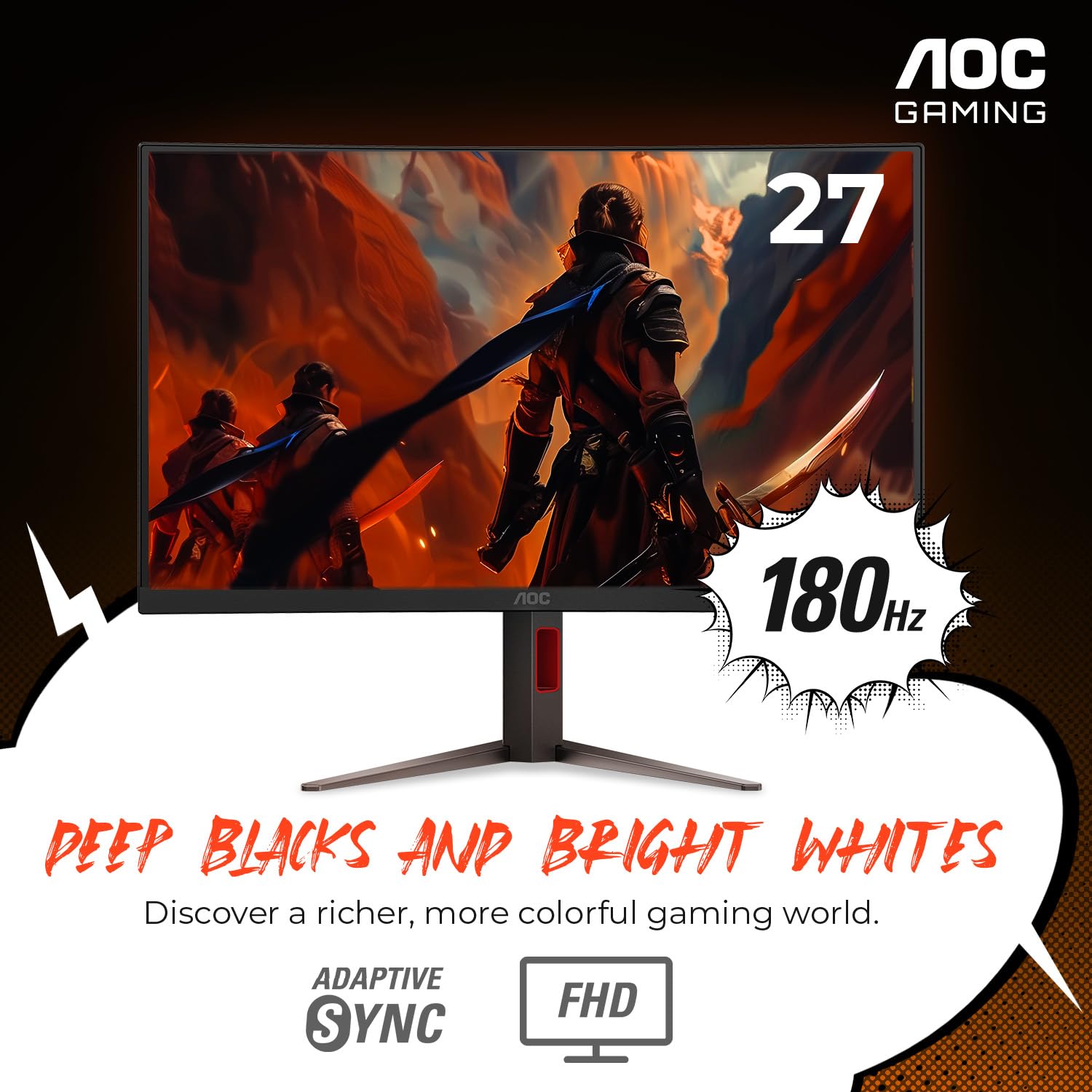 AOC 27 Inch Curved Gaming Monitor with 240Hz Refresh Rate