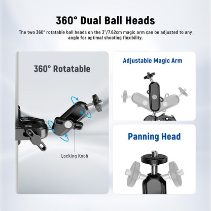 Neewer Super Clamp with Dual Ballhead Magic Arm