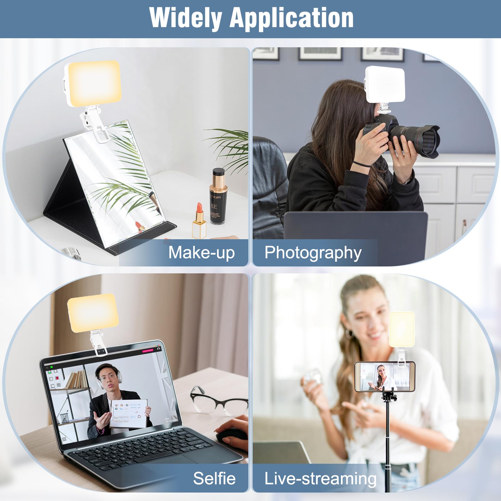 Rechargeable LED Selfie Light with Tripod Adapter