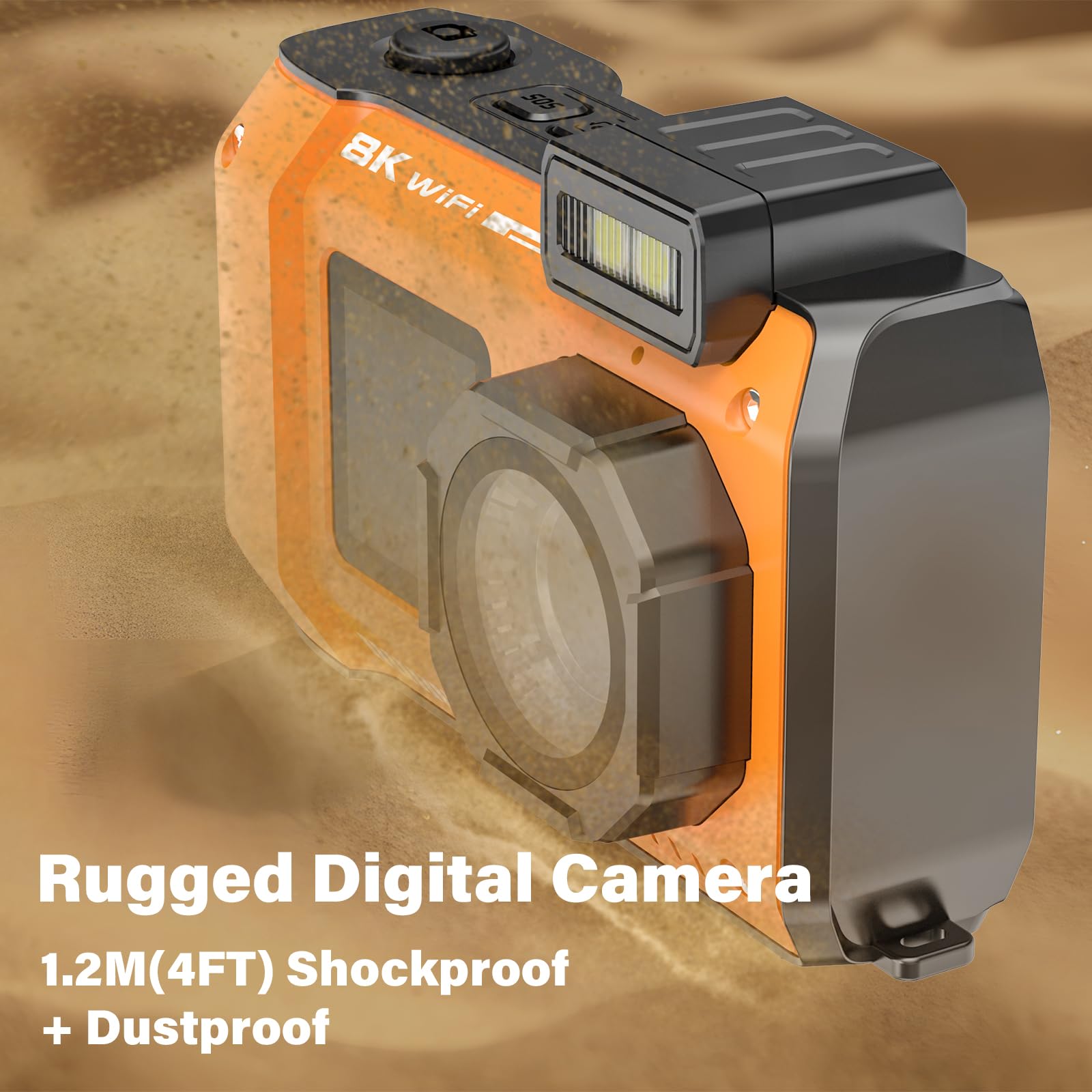 Rugged Waterproof 8K UHD Digital Camera for Snorkeling