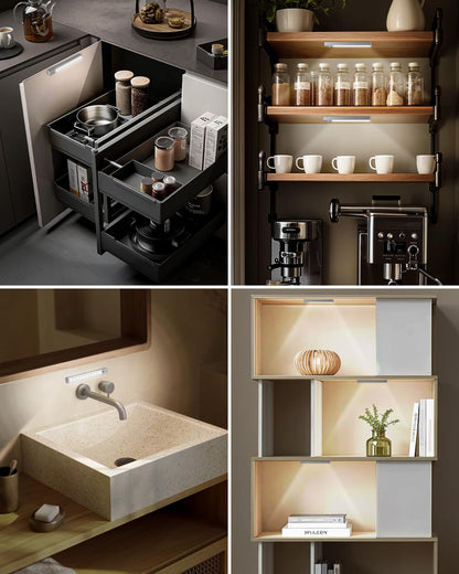 6 Pack LED Under Cabinet Lights Wireless Charging Station