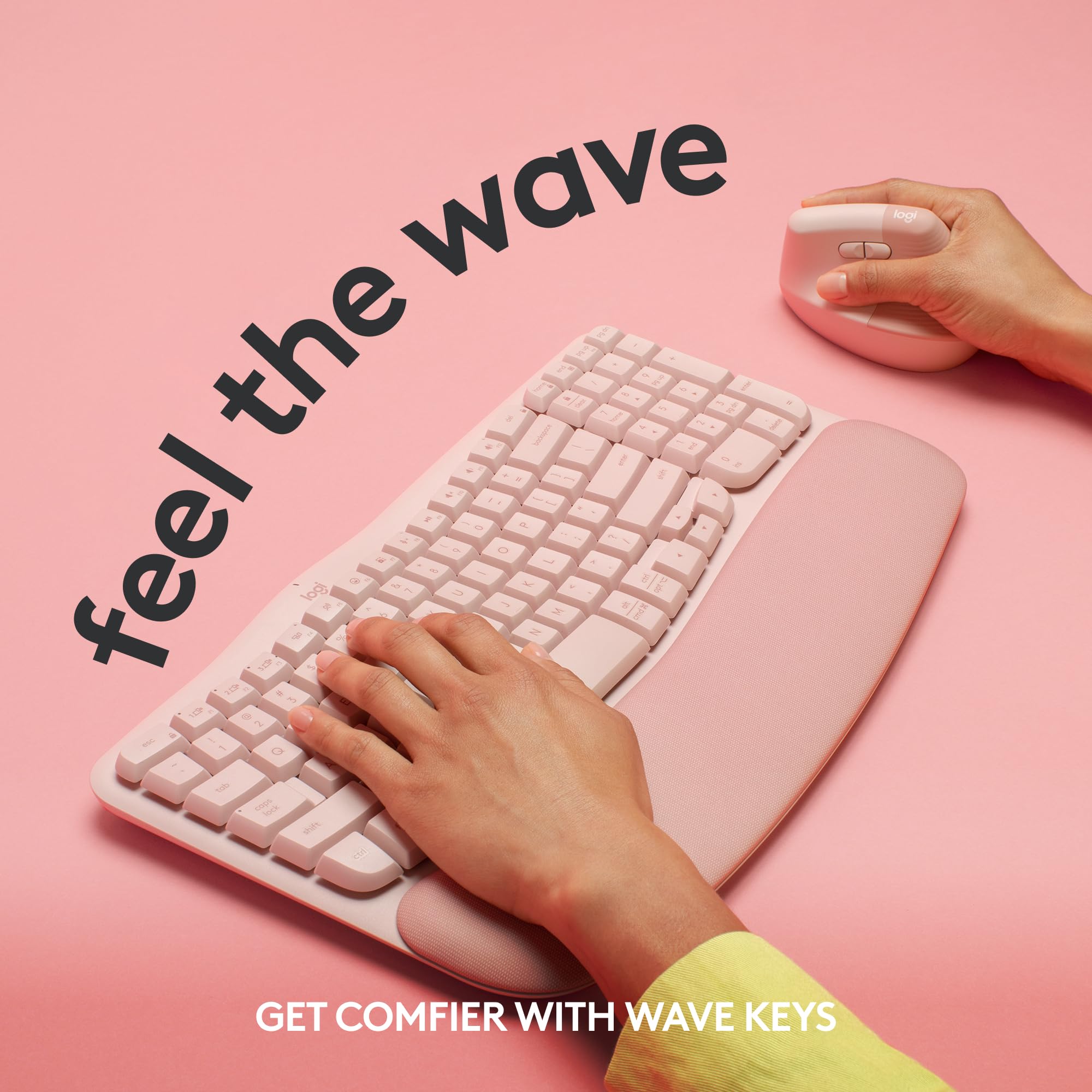 Logitech Wave Keys Wireless Ergonomic Keyboard for Comfort