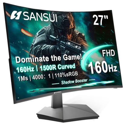 Sansui 27 Inch Curved Gaming Monitor 160Hz FreeSync HDR