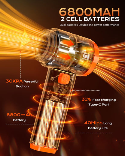 Portable Cordless Car Vacuum Handheld With 30000Pa Suction