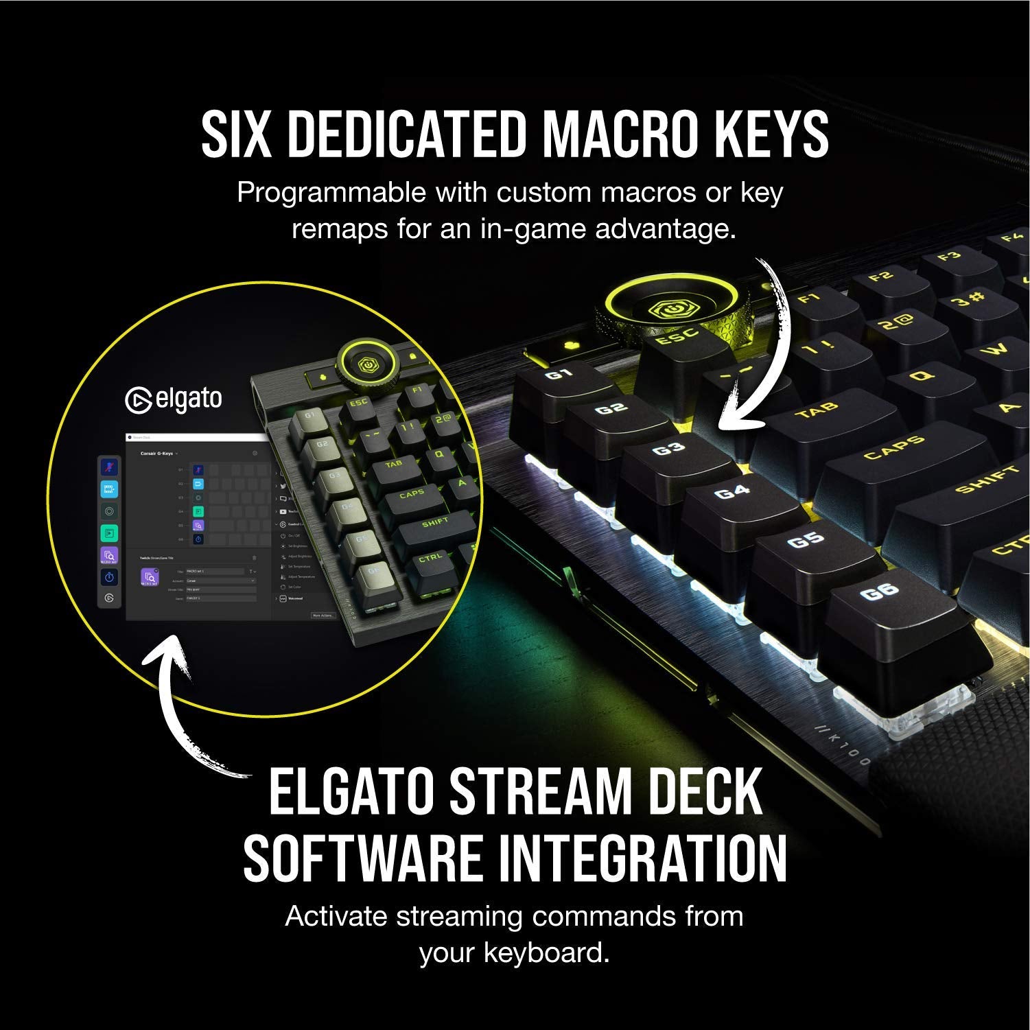 Corsair K100 RGB Gaming Keyboard with Hyper-Processing Technology