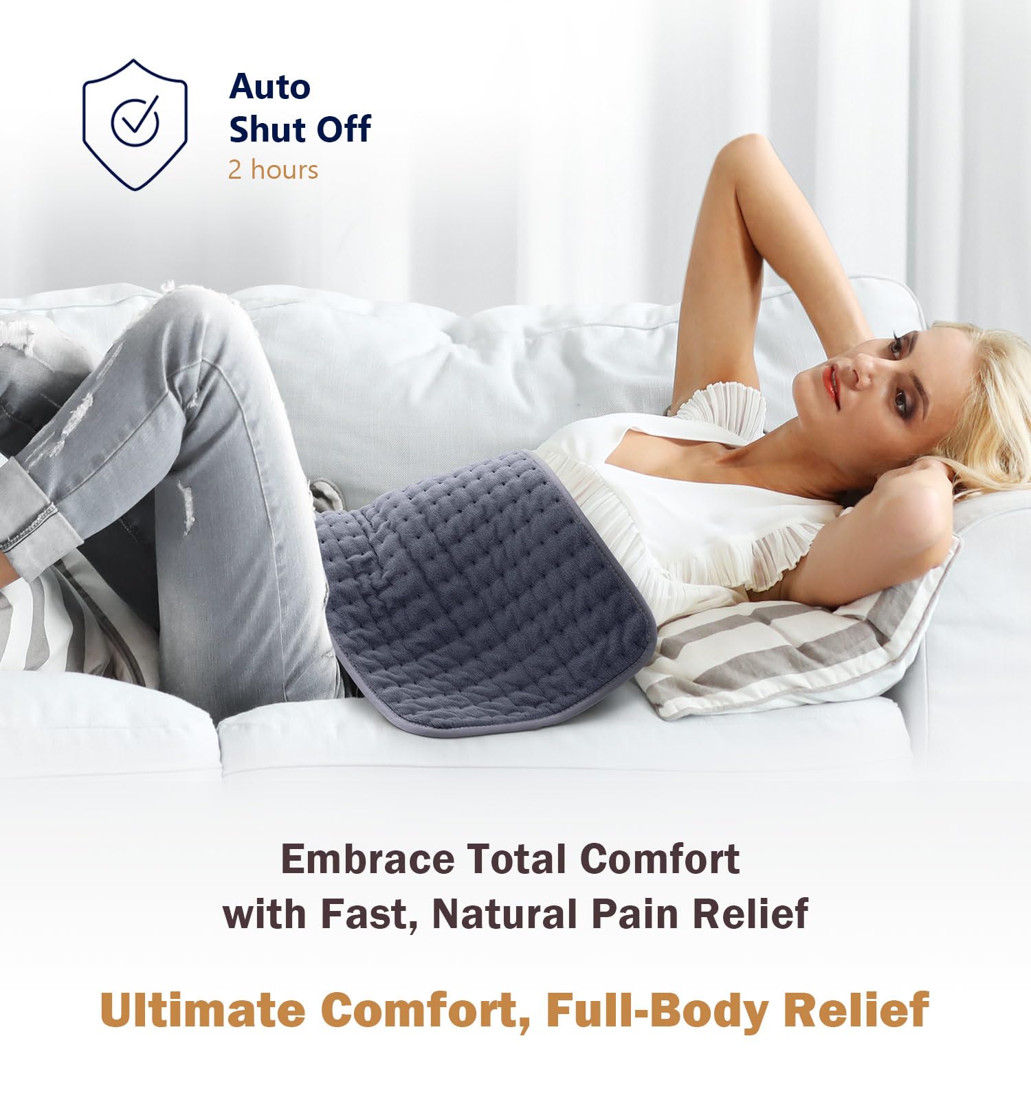 Electric Heating Pad for Back Pain Relief with Auto Off