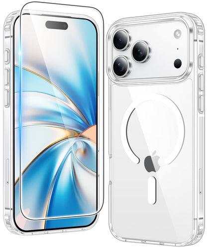 FNTCASE Clear Case For iPhone 17 Pro Max Screen Protector