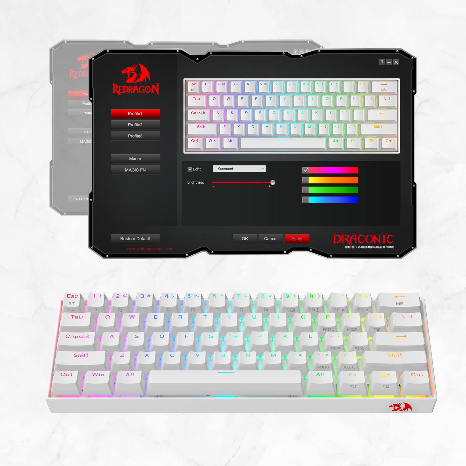 Redragon K530 Pro Wireless RGB Mechanical Keyboard