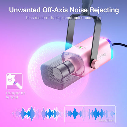 FIFINE AM8T XLR USB Gaming Microphone Kit with Boom Arm