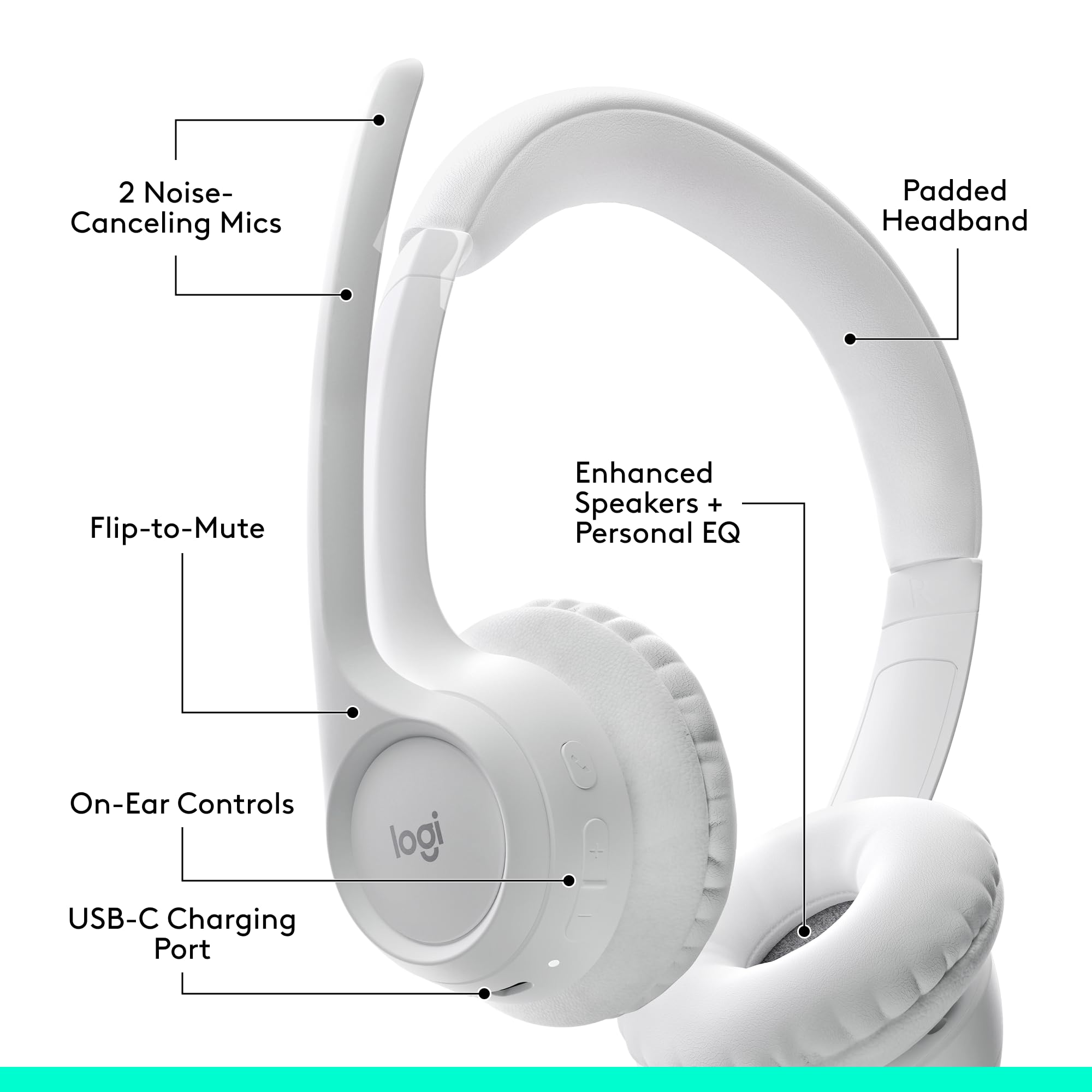 Logitech Zone 301 Wireless Headset with Noise Cancellation