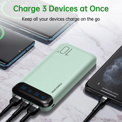 Power Bank 10000mAh Portable Charger Slim Battery Pack USB C