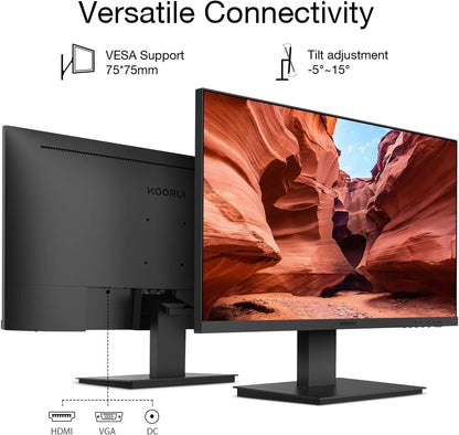 KOORUI 27 Inch IPS Monitor 1080p 100Hz HDMI VGA VESA Tilt