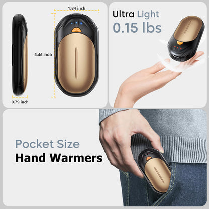 AI Hand Warmers 2 Pack Rechargeable Portable Pocket Heaters