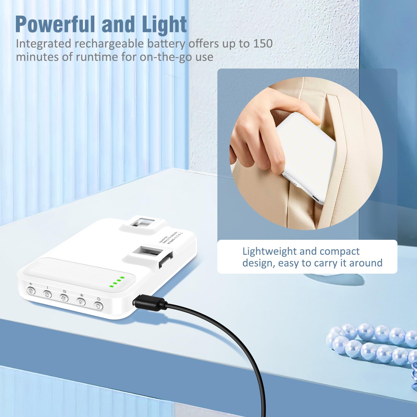 Rechargeable LED Selfie Light with Tripod Adapter